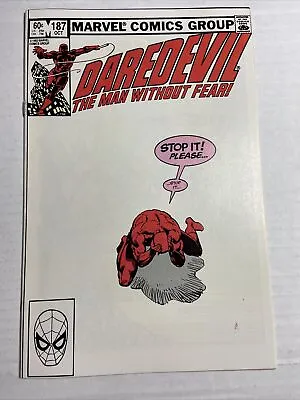 Buy Daredevil #187 Frank Miller Cover And Art Marvel Comics 1982 NM • 11.07£