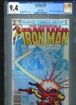 Buy Iron Man #166 CGC 9.4 (1983) Canadian Newsstand First 1st Full Obadiah Stane • 118.26£