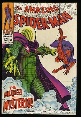 Buy Amazing Spider-Man #66 VF- 7.5 Mysterio Appearance! Romita Cover! Marvel 1968 • 137.98£