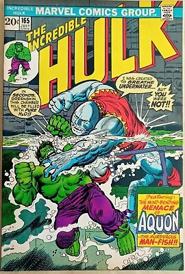 Buy Incredible Hulk #165 - FN (6.0) - Marvel 1973 - 20 Cents Copy - Vs Aquon • 9.99£