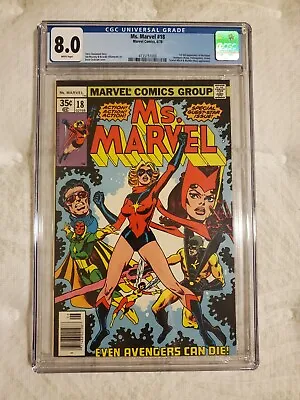 Buy Ms Marvel 18 CGC 8.0 White Pages! 1st Full Appearance Of Mystique KEY! Marvel  • 134.04£