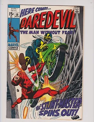 Buy Daredevil #58 Marvel 1969 1st Appearance Stunt-master Gene Colan Art Hi Grade • 31.66£