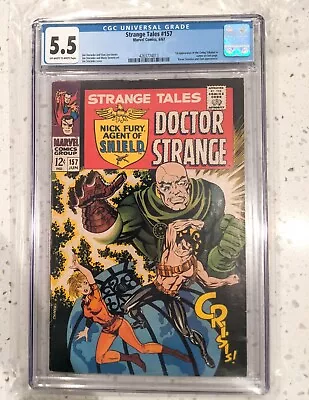 Buy Strange Tales 157 CGC 5.5 1st Living Tribunal-Cameo Nick Fury Dr. Strange 1967 • 49.68£