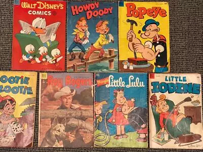Buy Lot Of 7 DELL Comics Golden Age 1952-54 DISNEY HOWDY DOODY LITTLE LULU POPEYE • 43.39£