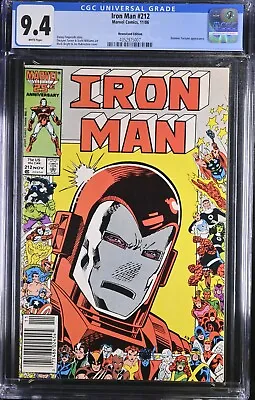 Buy The Invincible Iron Man #212 (1986) CGC 9.4 Newsstand Marvel 25th Anniversary • 64.33£