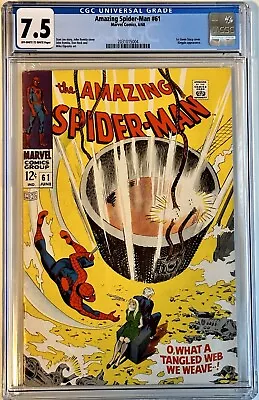 Buy Amazing Spider-Man #61 CGC 7.5 OW-W: 1st Gwen Stacy Cover; Kingpin Appearance! • 133.61£