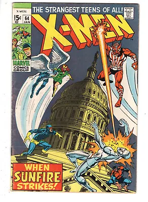 Buy X-men #64 (1970) - Grade 5.0 - 1st Appearance Of Sunfire - Roy Thomas Script! • 275.97£