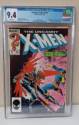 Buy UNCANNY X-MEN #201 (Marvel Comics, 1986) CGC Graded 9.4 ~ WHITE Pages • 39.42£