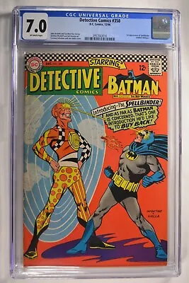 Buy Detective Comics #358 CGC 7.0 OW 1st Spellbinder 12/1966 DC Comics • 296.48£