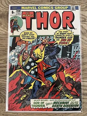 Buy Marvel Comics The Mighty Thor #208 1973 Bronze Age 1st App Mecurio • 14.99£