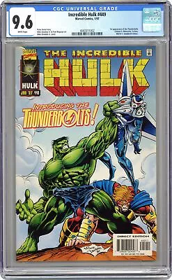 Buy Incredible Hulk #449 CGC 9.6 1997 4042311002 1st App. Thunderbolts • 195.88£