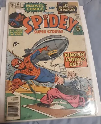 Buy SPIDEY SUPER STORIES #29 1977 MS MARVEL THE KINGPIN Marvel & Electric Company VF • 11.95£