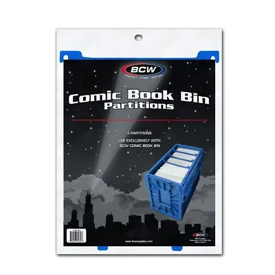 Buy Pack Of 3 BCW Blue Plastic Short Comic Book Bin Partitions Dividers Spacers • 15.15£