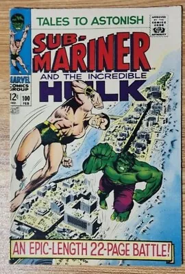 Buy Tales To Astonish # 100 🔥🗝️Classic Battle Of The Hulk Vs Namor The Sub-Mariner • 56.40£