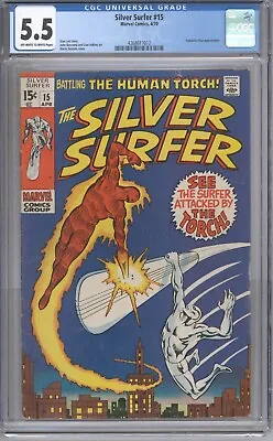 Buy SILVER SURFER #15 CGC 5.5 - Classic Human Torch Appearance • 98.83£