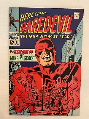 Buy Daredevil #41 ~ 1968 Marvel Comics ~ 🔑death Of Mike Murdock ~ Fine Plus (6.5) • 19.59£