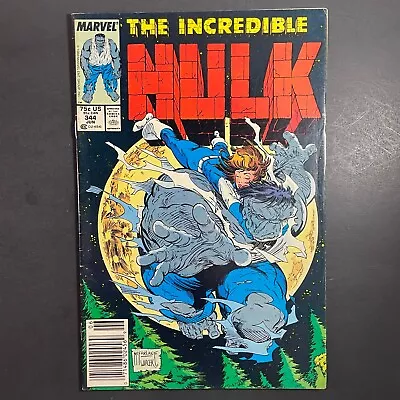 Buy Incredible Hulk 344 KEY Todd McFarlane Cover NEWSSTAND Marvel 1988 Peter David • 15.77£