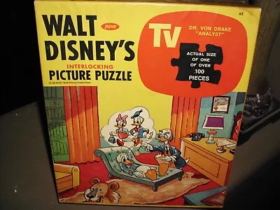 Buy Vintage Walt Disney Dr. Von Drake Analyst Puzzle Jaymar Walt Disney Rare Nm 1962 • 28.41£