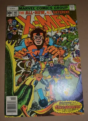 Buy Uncanny X-men #107 1st Starjammers Newsstand Raw 1977 Bronze Age Marvel Comics • 79.15£