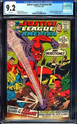 Buy Justice League Of America #64 CGC 9.2 (1968) 1st App. Of S.A. Red Tornado!L@@K! • 474.94£