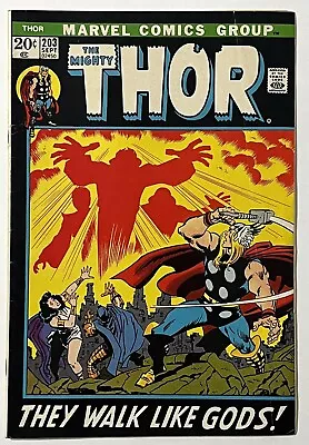 Buy Thor #203 - Marvel Comics 1972 - 1st Team App. Of Young Gods - FN- • 4.70£