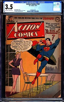 Buy Action Comics #163 (1951) CGC 3.5 -- O/w To White Pages; Girl Of Tomorrow Cover • 281.45£