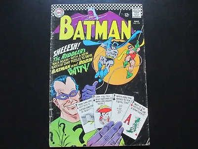Buy BATMAN #179 1966 KEY 4th EVER RIDDLER 2nd SA GIL KANE GD+ GD/VG COMPLETE ATTACHD • 51.64£