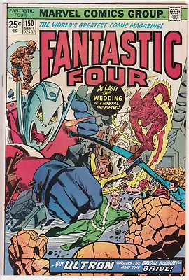 Buy Fantastic Four #150, Marvel Comics 1974 FN/VF 7.0 Crystal Marries Quicksilver • 22.39£