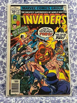 Buy INVADERS #21 Gil Kane Cover Roy Thomas Captain America Sub-Mariner Human Torch • 7.90£