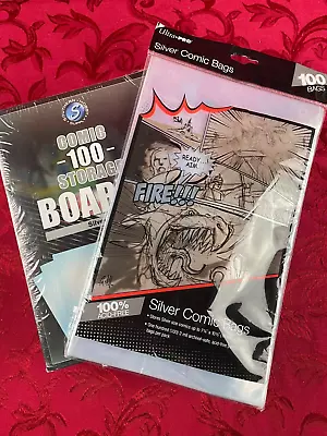 Buy Ultra Pro - COMIC BOOK BAGS & BACKING BOARDS (Silver Age) 100 Count • 28.68£