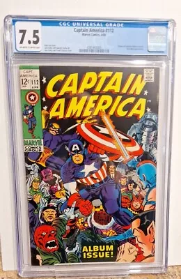 Buy Captain America #112 CGC 7.5, 1969 Iron Man Appearance! • 79.95£