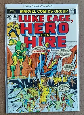 Buy Luke Cage Hero For Hire #12 Marvel 1973 Bronze Age 1st App. Of Chemistro • 18.18£