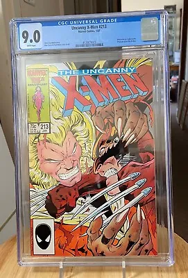 Buy Uncanny X-Men #213 CGC 9.0 Wolverine Sabertooth White Pages • 47.43£