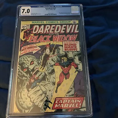 Buy CGC 7.0 Daredevil 107 Black Widow Awesome Book !!! Marvel 1974 • 71.48£