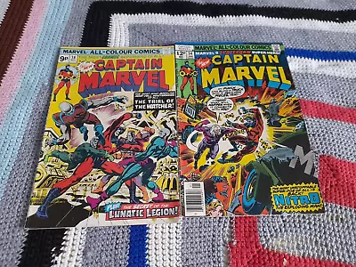 Buy 2 Captain Marvel Comics Numbers 38 May 1975 & 54 January 1978 Marvel Box 27 • 8£