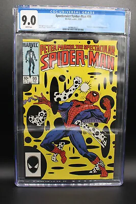 Buy  Spectacular Spider-Man #99 CGC 9.0 White Pages First SPOT Cover 1985  • 71.15£