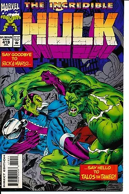 Buy Incredible Hulk 419 VF First Full Appearance Of Talos MCU Marvel Comics • 11.89£