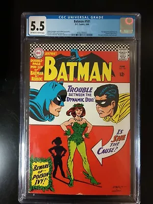 Buy BATMAN # 181 CGC 5.5 🗝️ 1st  App. Of Poison Ivy! SA Key 1966. W/ Pin-up. 🔥 🗝️ • 658.83£