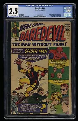 Buy Daredevil #1 CGC GD+ 2.5 Off White Origin And 1st Appearance! Marvel 1964 • 1,580.42£