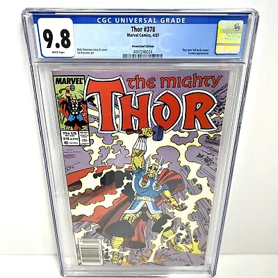 Buy Thor 378 CGC 9.8 Newsstand White Pages 1st Battle Armor Marvel Comics Graded • 378.41£