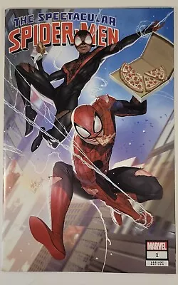 Buy Spectacular Spider-Men #1 Inhyuk Lee Pizza Variant Limited To 1500 W/ COA NM • 28.88£