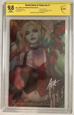 Buy Harley Quinn & Poison Ivy #1 Cbcs 9.8 Signed Artgerm Gold Foil Connecting Cover • 398£