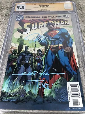 Buy Superman 208 CGC 3XSS 9.8 Jim Lee Williams Sinclair Justice League 10/04 • 223.86£