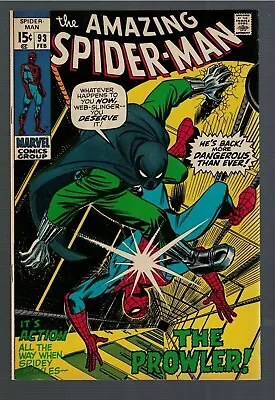 Buy Marvel Comics Amazing Spiderman 93 Prowler Appearance Near Mint 9.0 • 199.99£