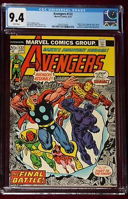 Buy Avengers 122 Cgc 9.4 White Pages 1974 Black Panther Scarlet Witch Iron Man Thor! • 111.18£