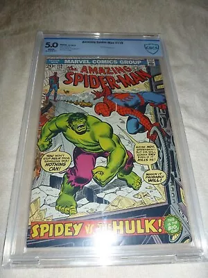 Buy Amazing Spiderman #119  1973 Cbcs 5.0  Hulk Battle Issue !   ( New Slab ) • 100.54£