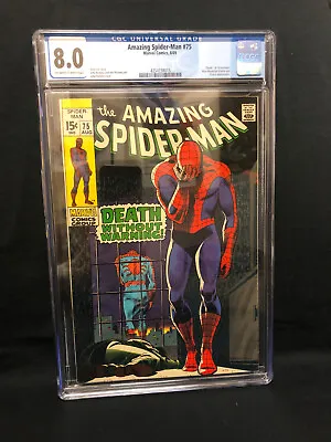 Buy Amazing Spider-man #75 Cgc 8.0  Death  Of Silvermane, Lizard Appearance!! • 178.75£