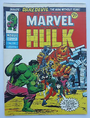 Buy Mighty World Of Marvel #118 - Hulk - Marvel UK Comic - 4 January 1975 F/VF 7.0 • 7.25£