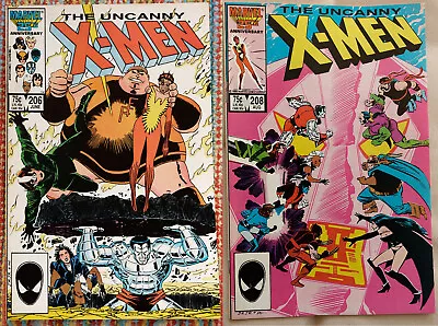 Buy Lot Of 2: Uncanny X-Men #206 & #208 (1986) Marvel Comics (X-Men V Freedom Force) • 3.20£