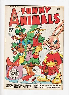 Buy Fawcett's Funny Animals 25 Christmas Cover Comic 1945 HOPPY CAPTAIN MARVEL BUNNY • 87.23£